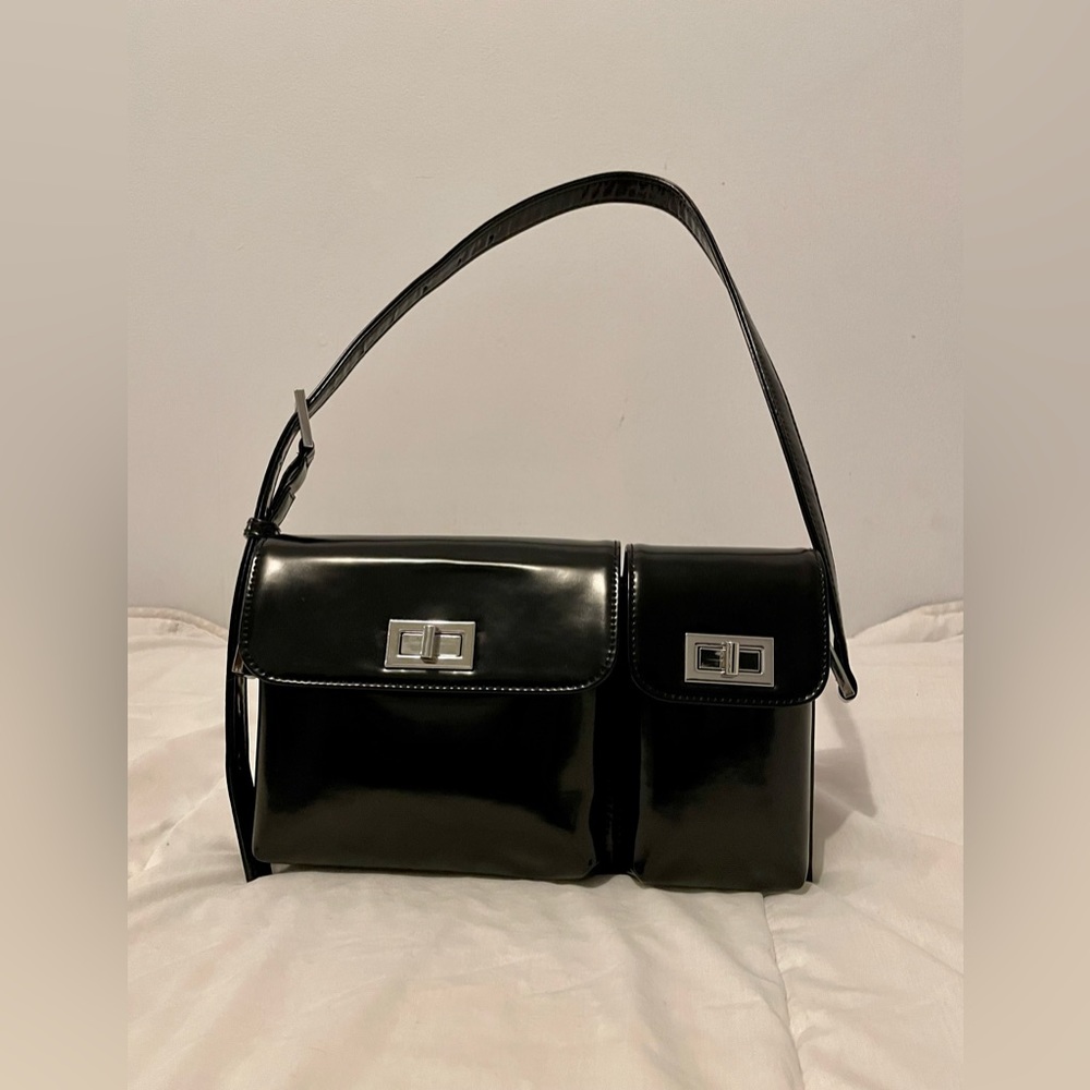 Billy Black Semi Patent Leather - By Far
